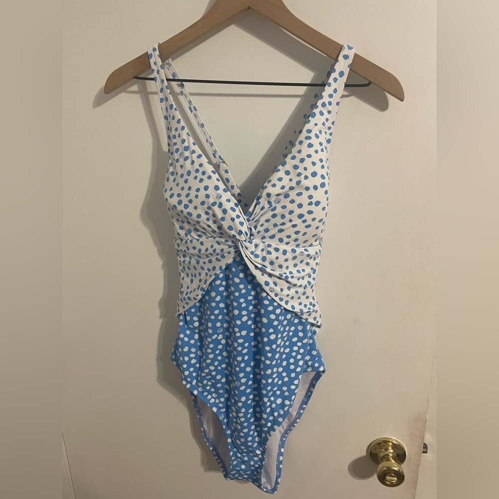 Lilly Pulitzer blue and white one piece bathing suit sz 14